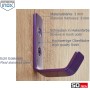Lila SOTECH LOXTEN Garderobenhaken aus 3 mm Echt Edelstahl, an Holz befestigt, mit passenden Schrauben.