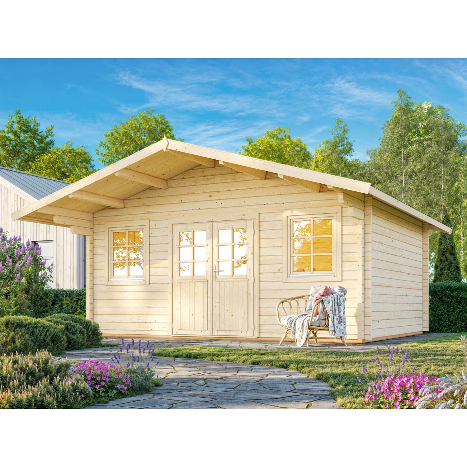 Palmako Gartenhaus Helena 510 x 390 cm Lackiert Grau-Anthrazit FSC® günstig online kaufen