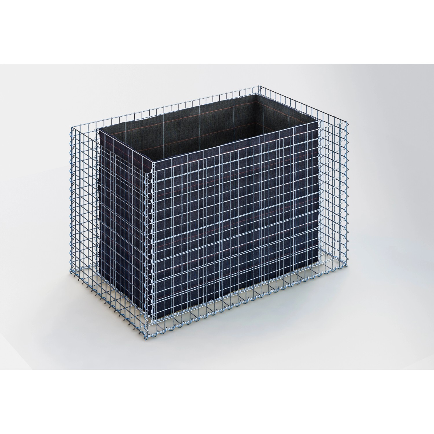 Gabiona GabionenHochbeet eckig 80 cm x 130 cm x 80 cm Maschenw 5 cm x