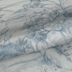 Sanders & Sanders Tapete Landschaft Blau und Weiß 53 cm x 1005 m