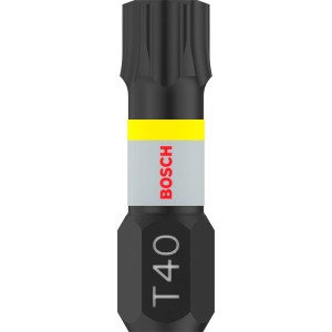 Bosch Impact Control T40 Insert Bit, schwarz mit gelbem Ring, robust für Schlagschrauber.