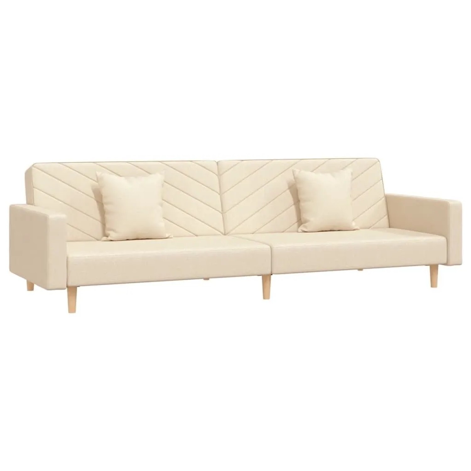 vidaXL Schlafsofa 2-Sitzer mit 2 Kissen Creme Stoff 375902 günstig online kaufen