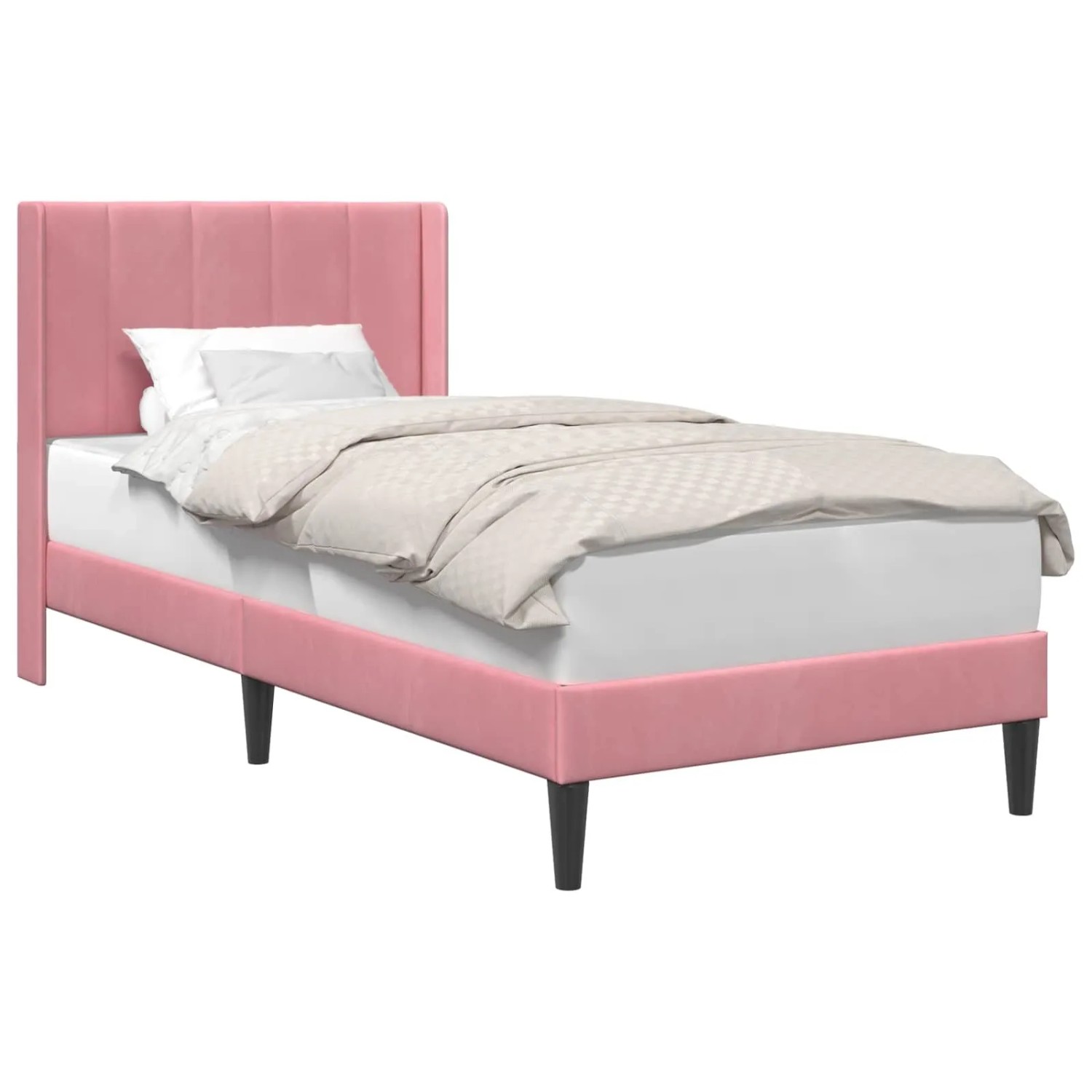 vidaXL Bettrahmen mit Kopfteil Rosa 80 x 200 cm Samt 42027470