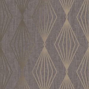 Vliestapete Marquise Geo Smokey Quarz mit geometrischem Muster in Braun- und Goldtönen.