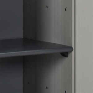 Detailaufnahme: Grauer Garten-Lagerschrank mit Boden, vidaXL, für Terrasse & Garten.