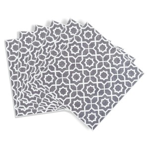d-c-fix Wandfliesen Lina, 6er-Set, 15x15 cm, grau mit geometrischem Muster.
