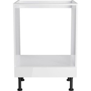 Weißer Optifit Herdumbau Arvid986, 60 cm breit, für Kochfeld und Backofen. Unterschrank mit fester Blende.