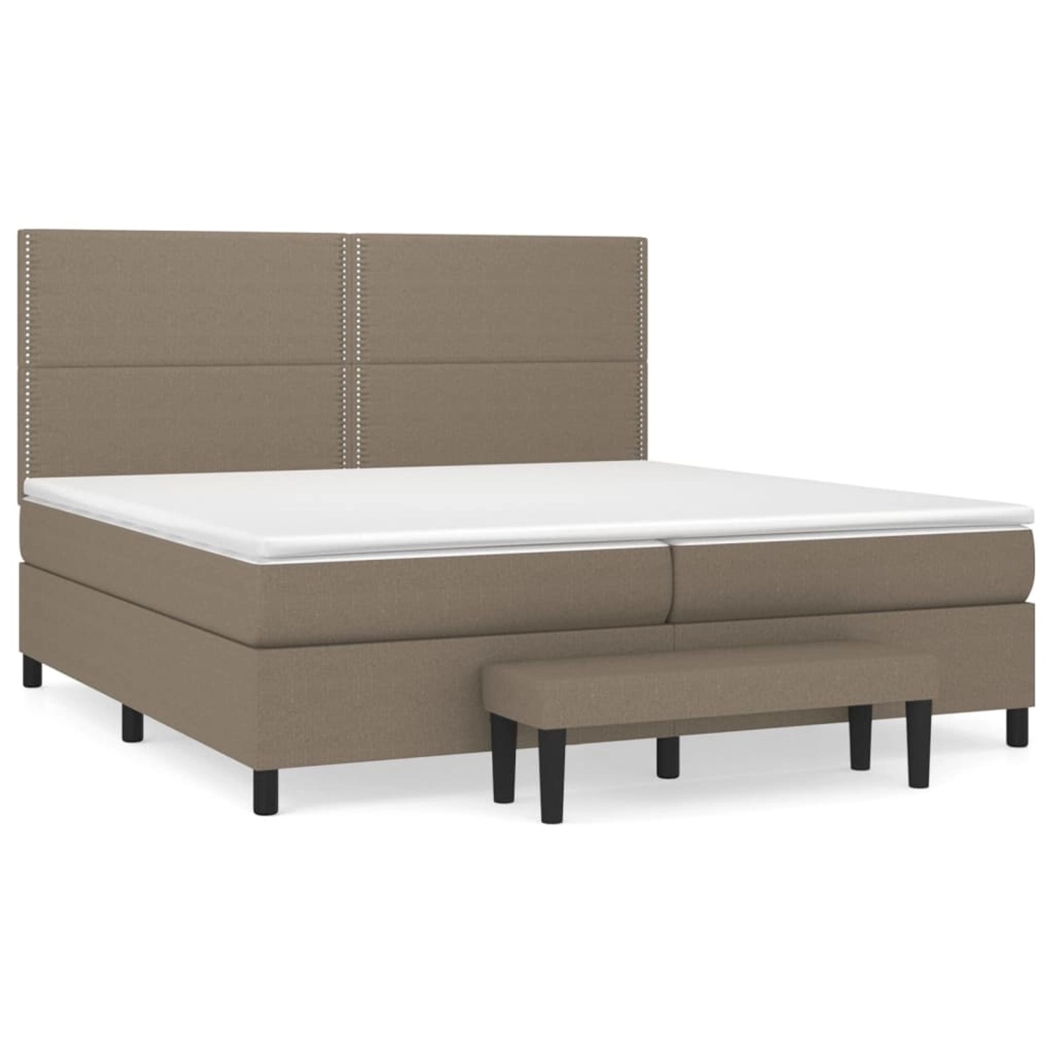 vidaXL Boxspringbett mit Matratze Taupe 200x200 cm Stoff1358411