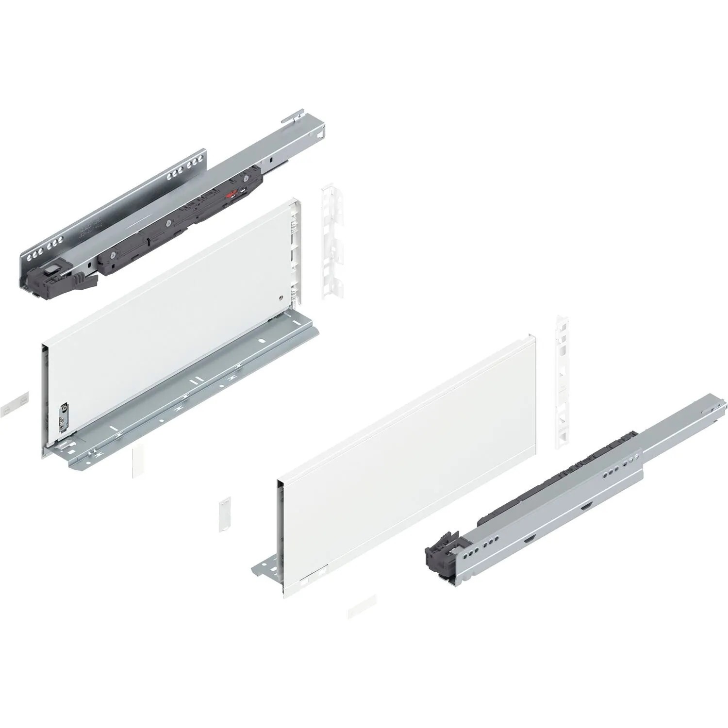 Blum Legrabox Pure Set Höhe C Tip-On Vollauszug 450 mm 40 kg Seidenweiß 1 Paar
