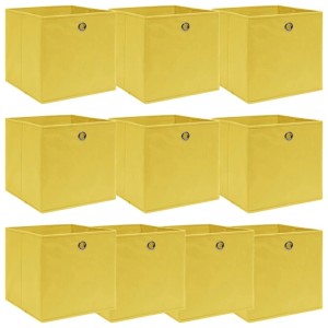 vidaXL Aufbewahrungsboxen 10 Stk Gelb 32x32x32 cm Stoff 288367