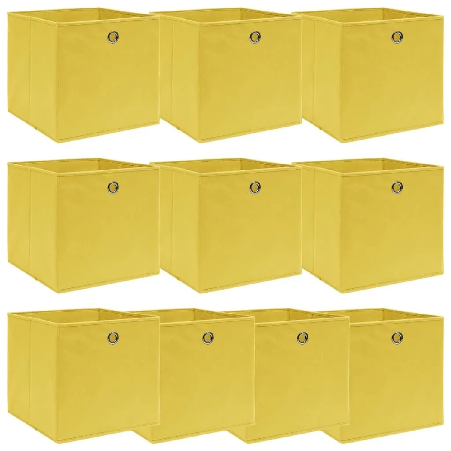 vidaXL Aufbewahrungsboxen 10 Stk Gelb 32x32x32 cm Stoff 288367