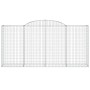 4er Set vidaXL Gabionen mit Hochbogen, 300x50x140/160cm, aus verzinktem Eisen.