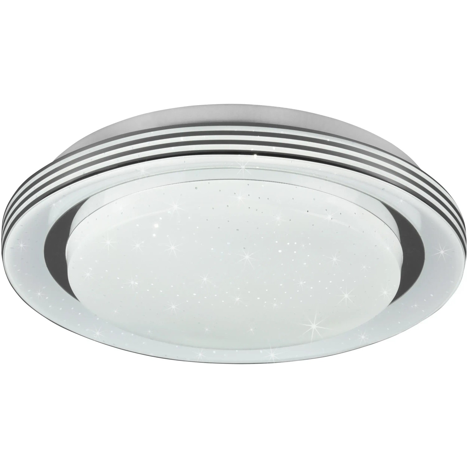Weiße Reality LED-Deckenleuchte Atria mit Sternenhimmel-Effekt, ideal für Wohn- und Schlafzimmer.