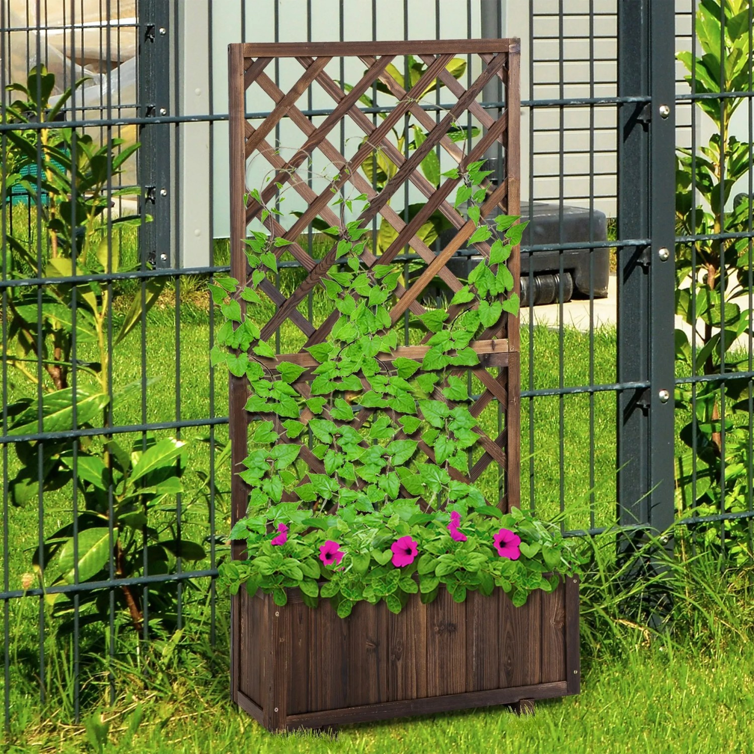 Outsunny Garten-Bett Tannenholz Braun 72,5L x 31,5B x 149,5H cm_2