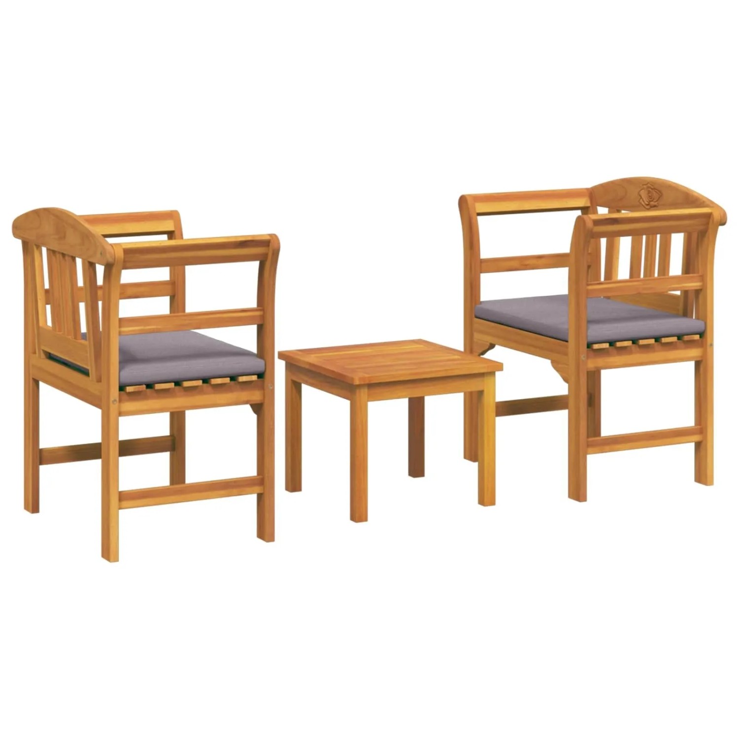 vidaXL Gartenrosen-Lounge-Set mit Kissen 3-Tlg Massivholz Akazie 3416314