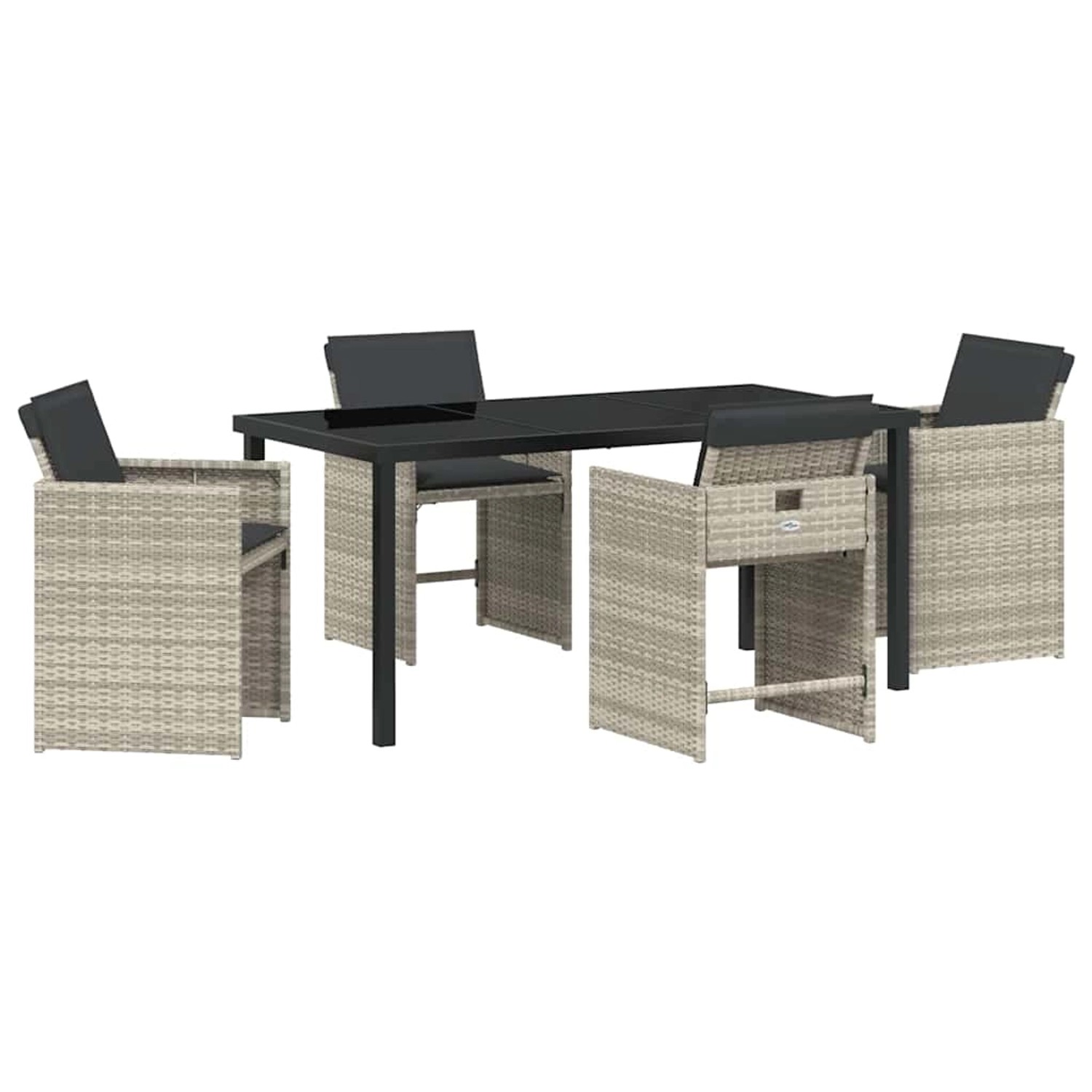 vidaXL Garten Essgruppe 5-Tlg Hellgrau Poly Rattan 3380707 günstig online kaufen