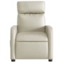 Elektrischer Massagesessel in Creme aus Kunstleder, Relaxsessel mit Vibrationsfunktion.