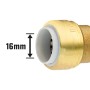 Steckkappe aus Messing, Ø 16 mm, für Steckfittings zum Abdichten von Wasser- und Heizungsanlagen.