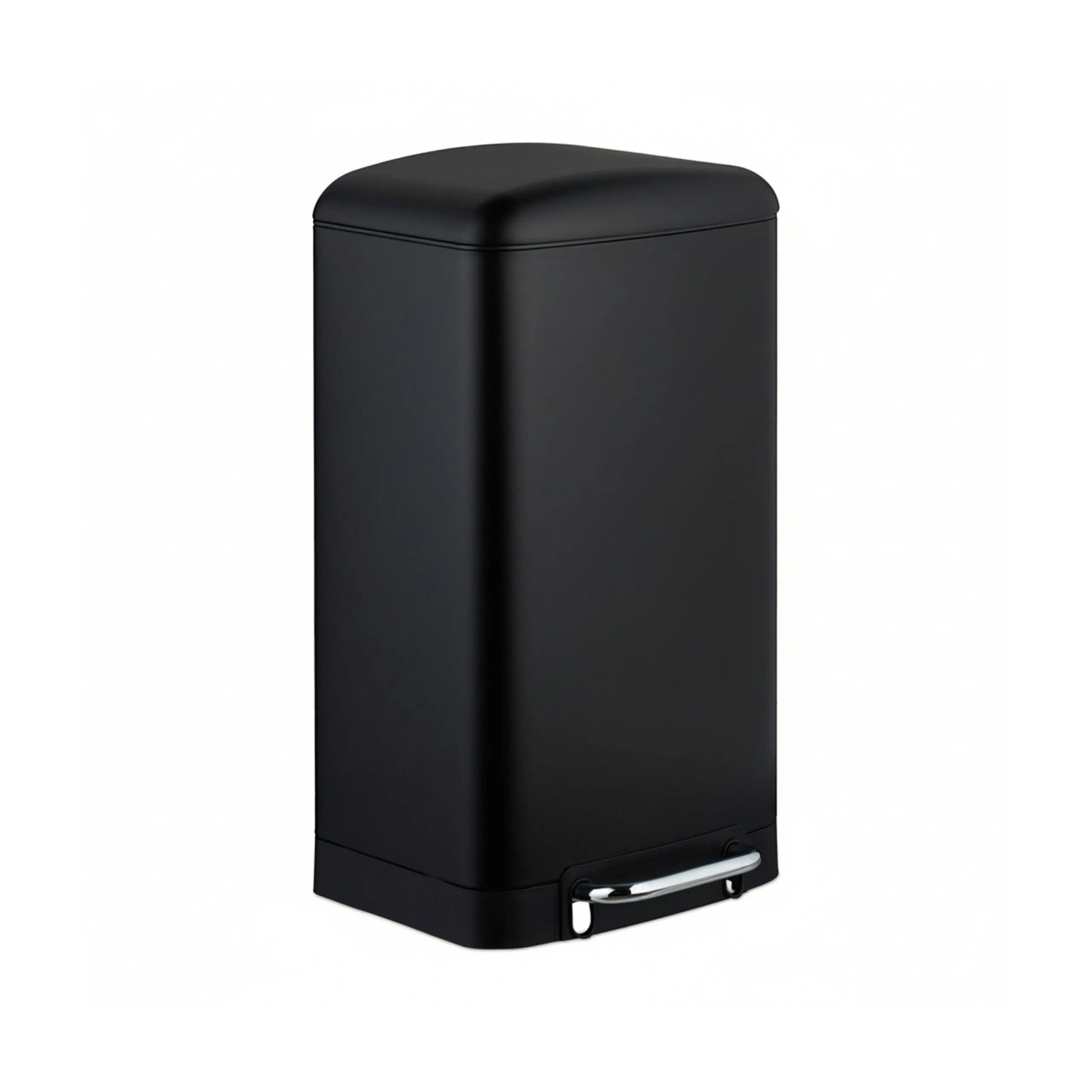 Relaxdays Treteimer Edelstahl Schwarz Soft Close 30, 60,5 cm x 34 cm x 31 cm 4,5 kg