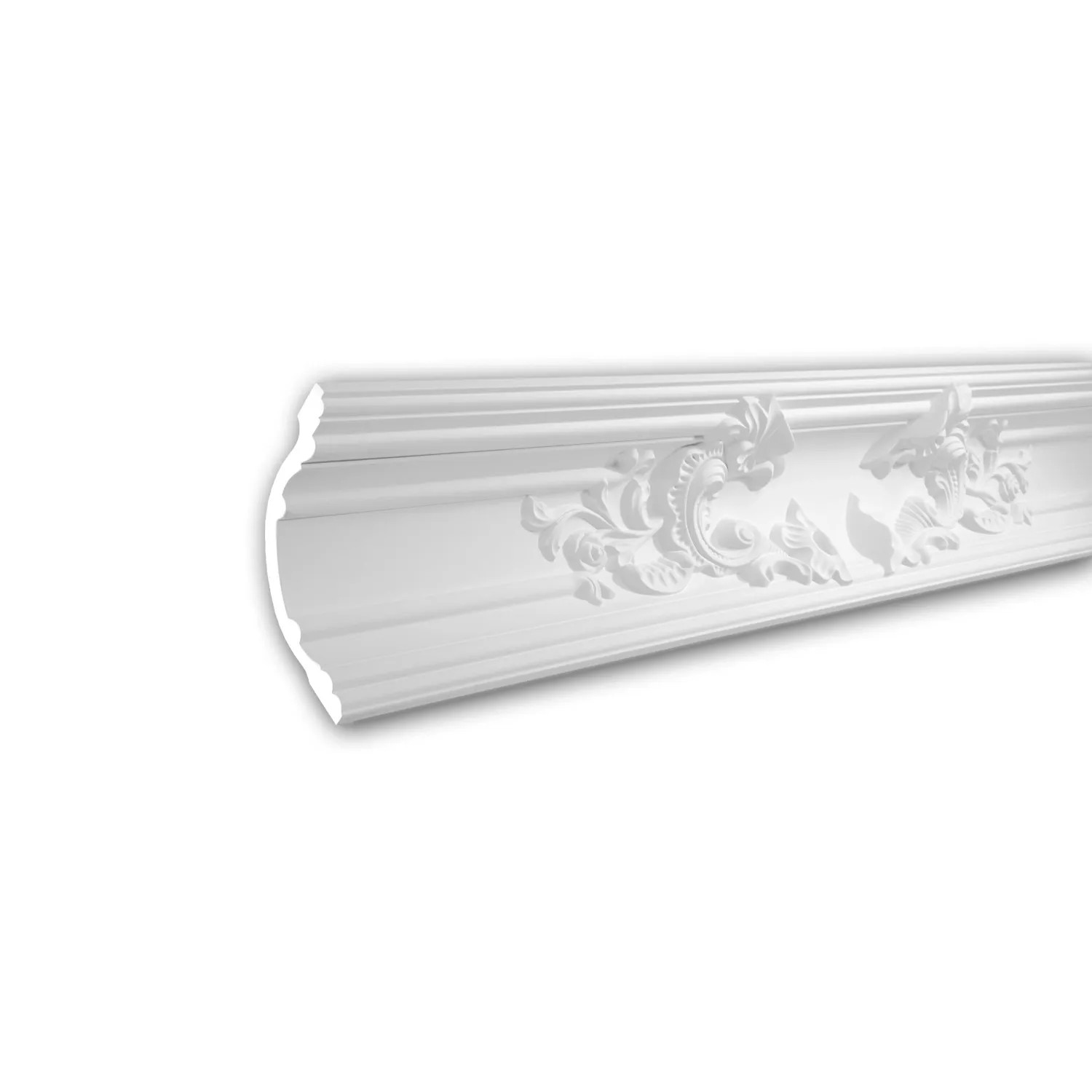 PROFHOME 150167 Eckleiste aus Polyurethan Deckenleiste Stuckleiste 2 m 200 cm x 12 cm x 11,9 cm Weiß