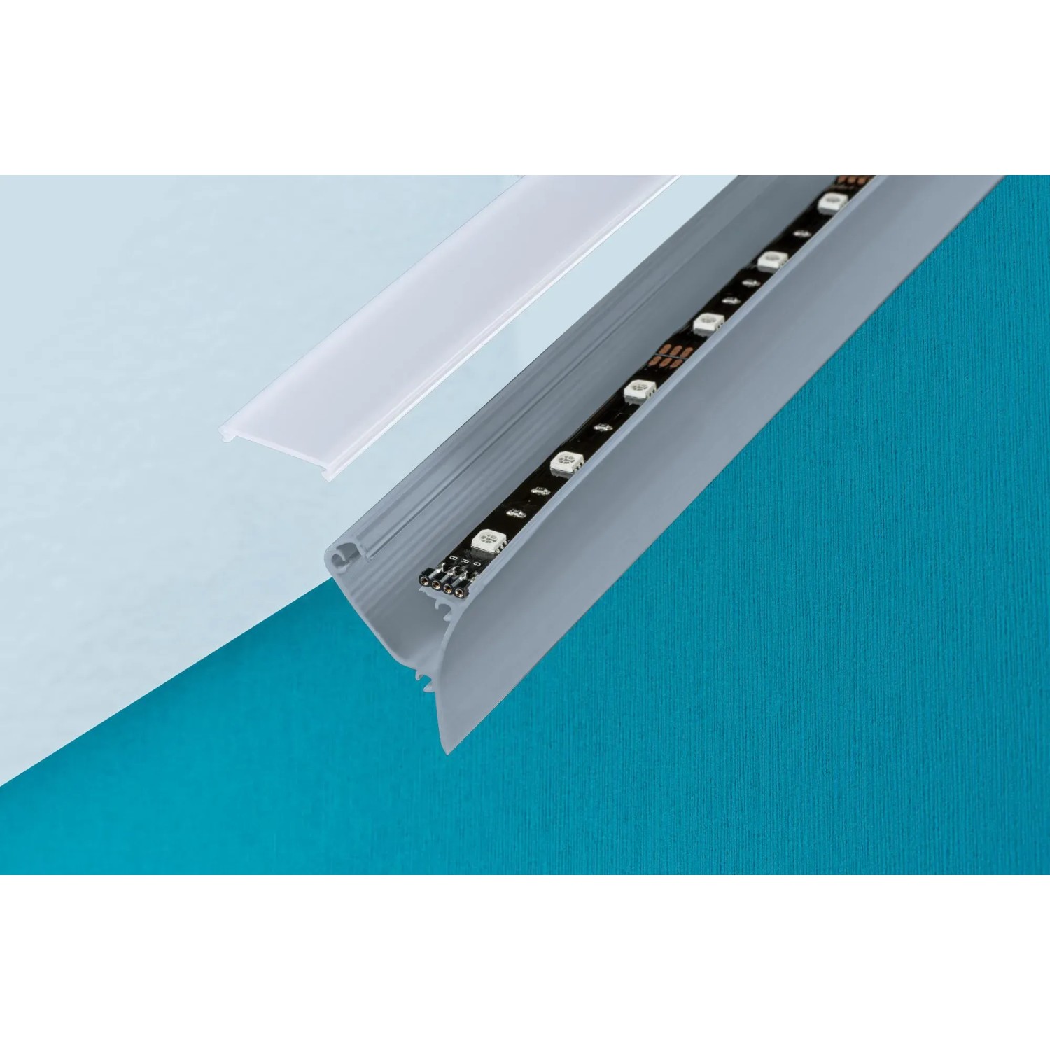 Graues Paulmann Corner Profil (2 m) für LED-Streifen zur indirekten Beleuchtung.