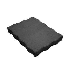 Anthrazit Rasterplatte, 40x30 cm, gewellte Kanten, aus Beton für Terrasse & Gehweg.