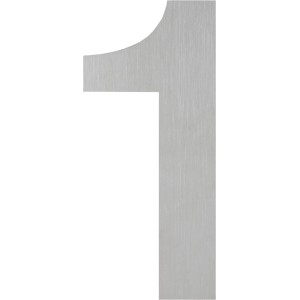 AnsaPro Hausnummer 1 aus Edelstahl, gebürstete Optik.