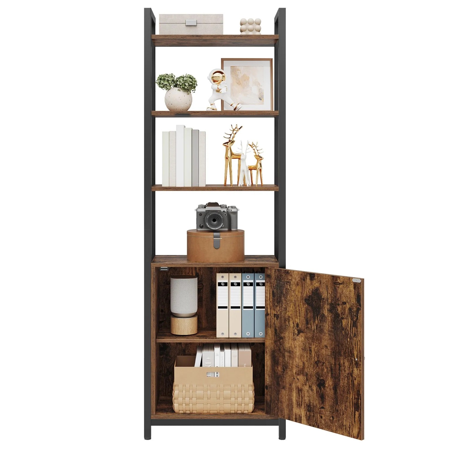 Vasagle Bücherregal 159,5 cm x 40 cm x 24 cm Braun-Schwarz