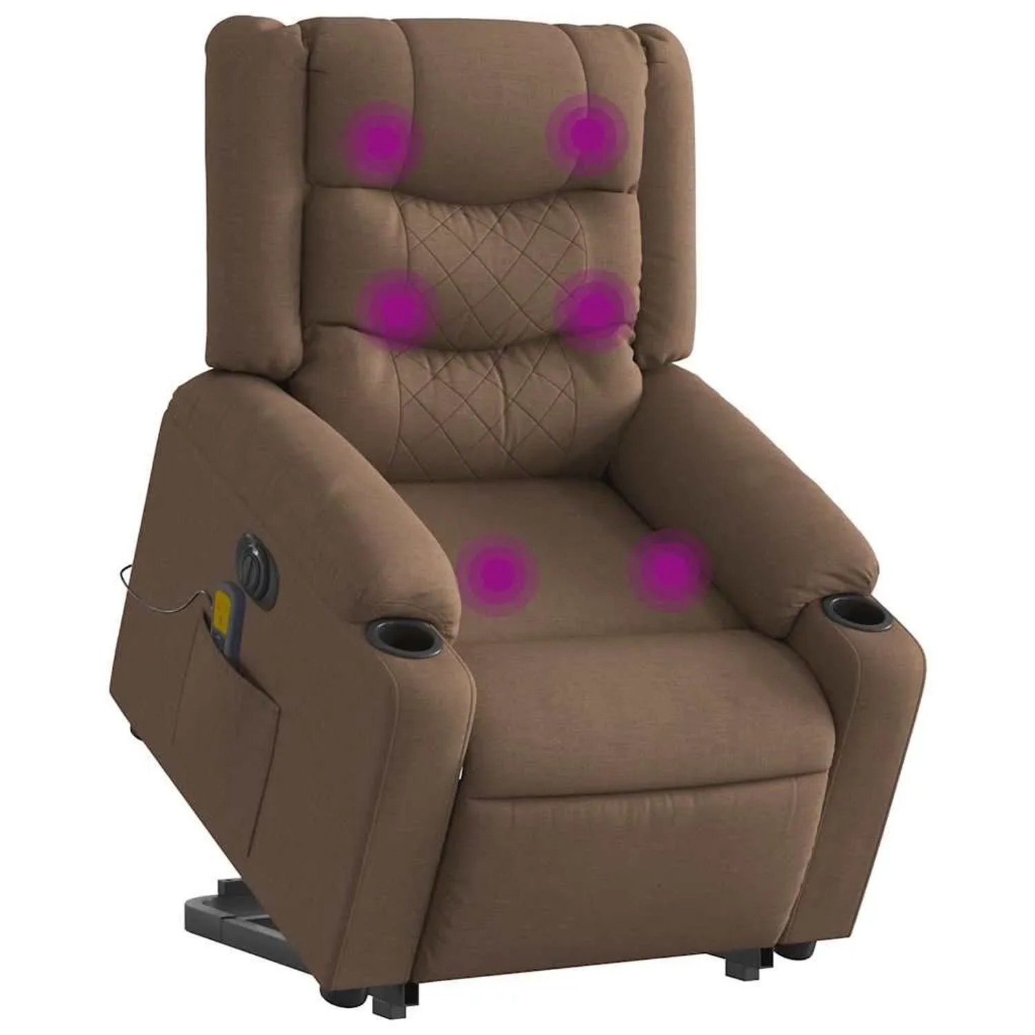 vidaXL Elektrischer Massagesessel mit Aufstehhilfe Braun Stoff 3310283