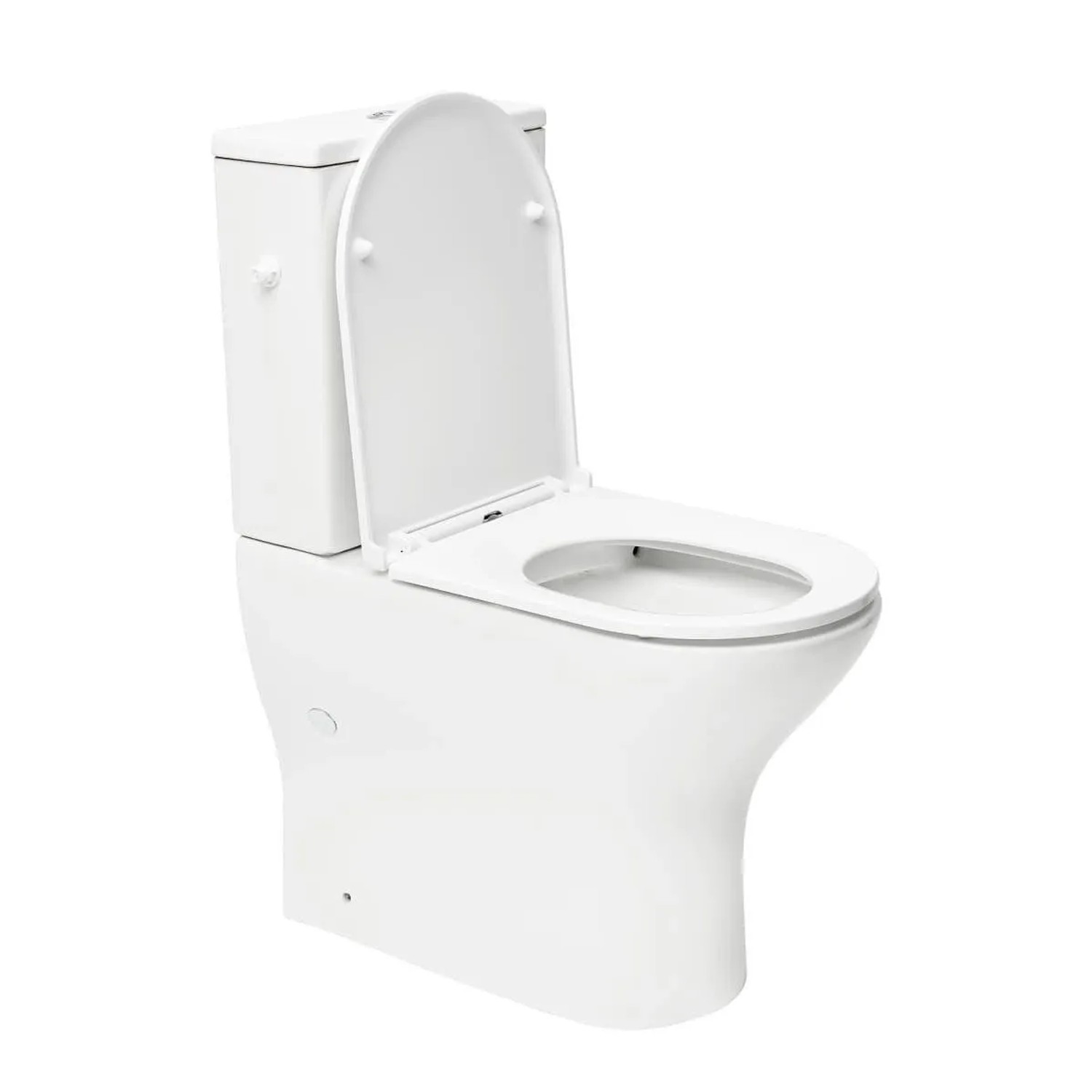Swiss Aqua Technologies Stand-Kombi-WC Spülrandlos mit Erhöhter Sitzfläche 48CM Barrierefrei Softclose WC-Sitz Weiß