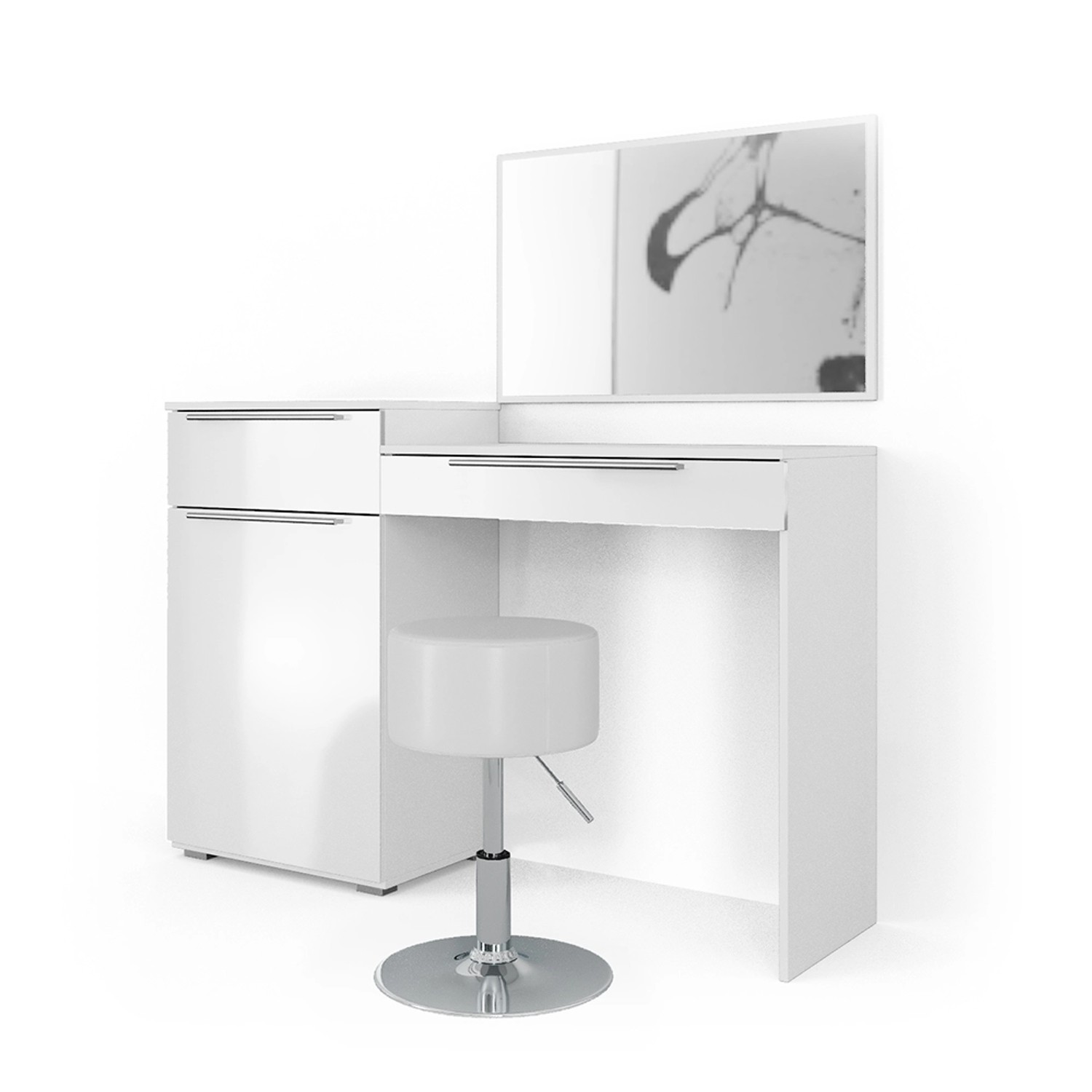 Vicco Schminktisch Lilli Weiß 135 cm mit Hocker günstig online kaufen