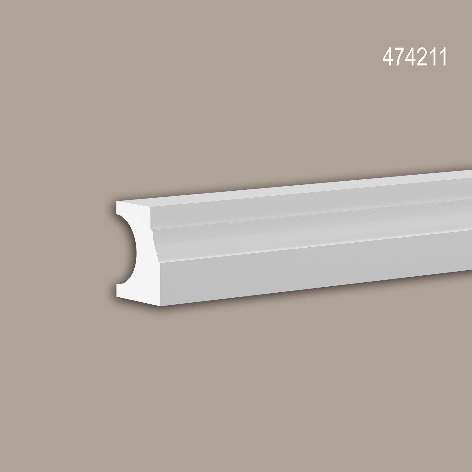 Weiße PROFHOME Halbbalustrade 474211 für Fassaden, 3 m lang.