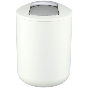 Wenko Kosmetikeimer Brasil Weiß, 2 l, mit Schwingdeckel. Eleganter, bruchsicherer Abfalleimer für das Badezimmer.