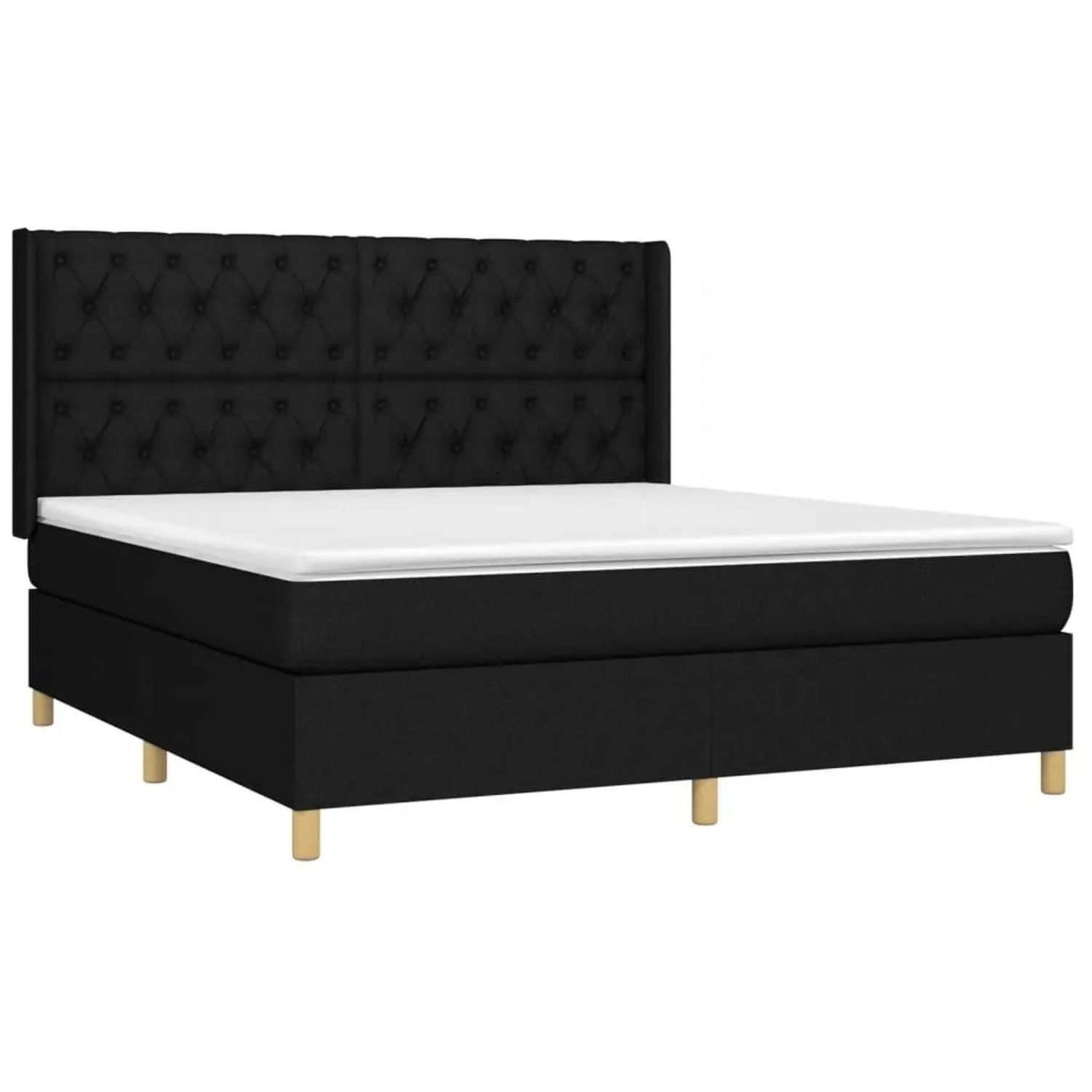 vidaXL Boxspringbett mit Matratze Schwarz 160x200 cm Stoff 3132243 günstig online kaufen