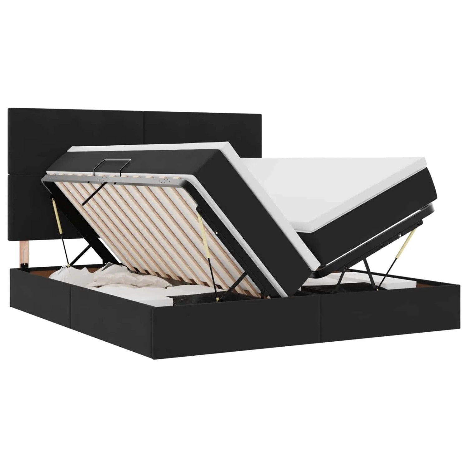 vidaXL Bett mit LED-Lichtleisten Schwarz 180 x 200 cm Samt 3372871