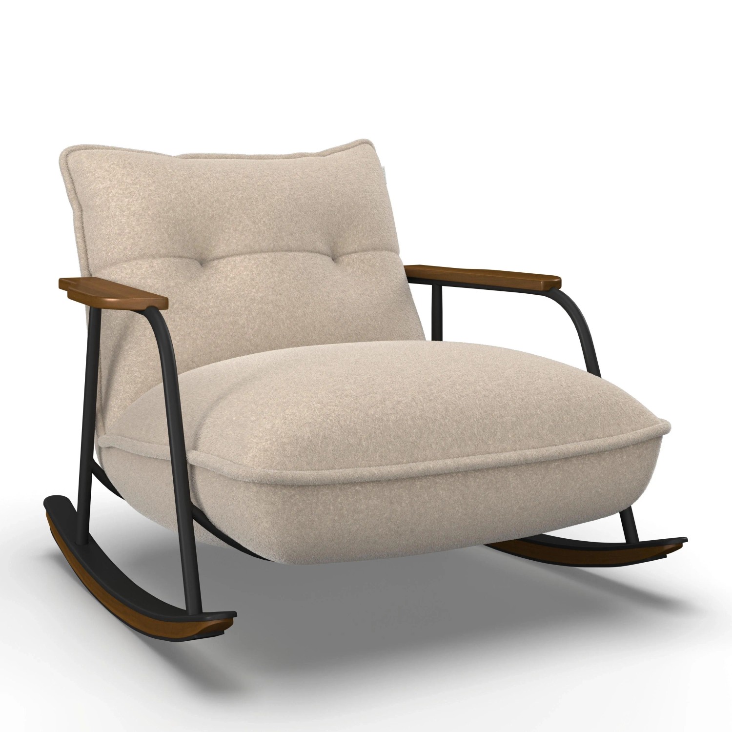 Bessagi Home Schaukelsessel Ines Bouclé Beige