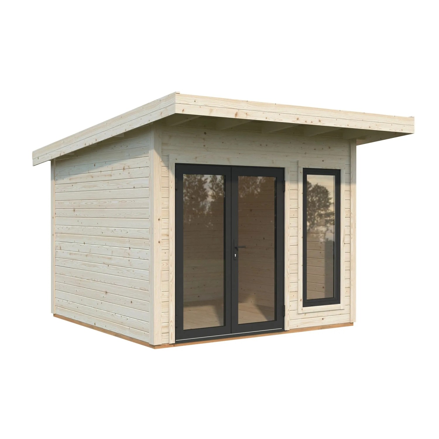 Palmako Holz-Gartenhaus Aurelia Pultdach Tauchgrundiert 296 cm x 300 cm 8,4 m²