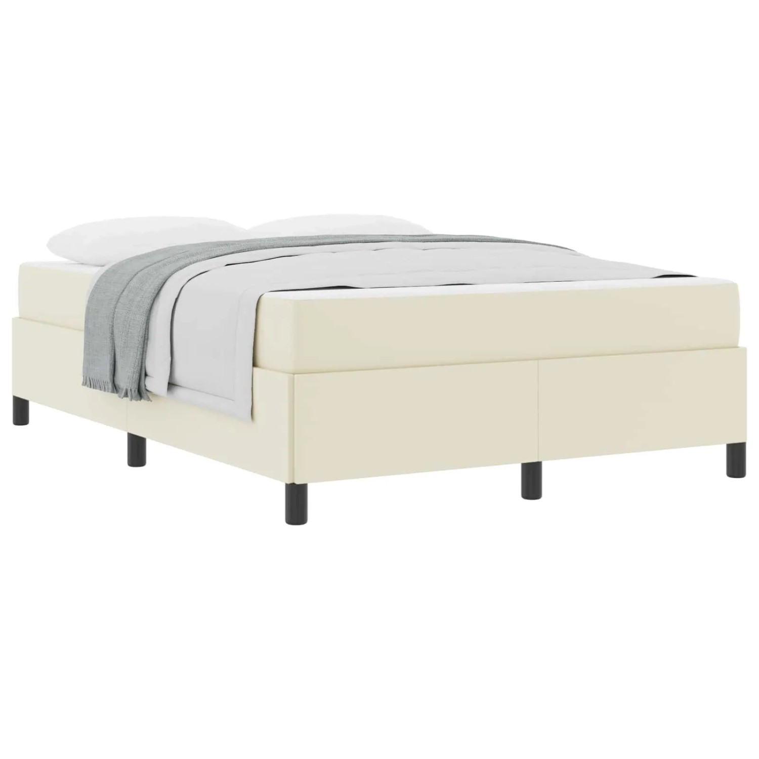 vidaXL Bettrahmen mit Matratze Creme 140 x 190 cm Stoff 3399001