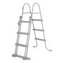 Graue Poolleiter für Bestway Stahlrahmenpool, sicherer Ein- und Ausstieg.