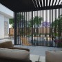 Weide Lamellenwand Anthrazit für Pergola (1,13m) aus Aluminium, als Wind- und UV-Schutz.
