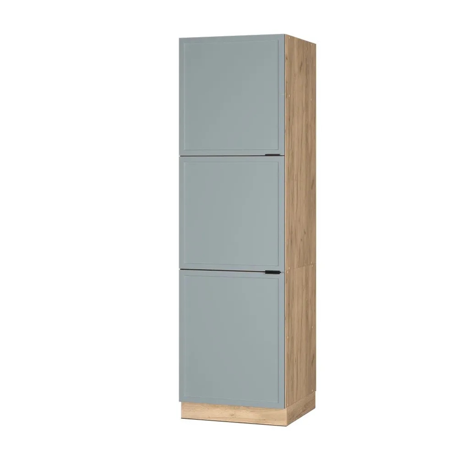 Vicco Vorratsschrank Fame-Line Hellblau-grau/Goldkraft Eiche 60 x 207