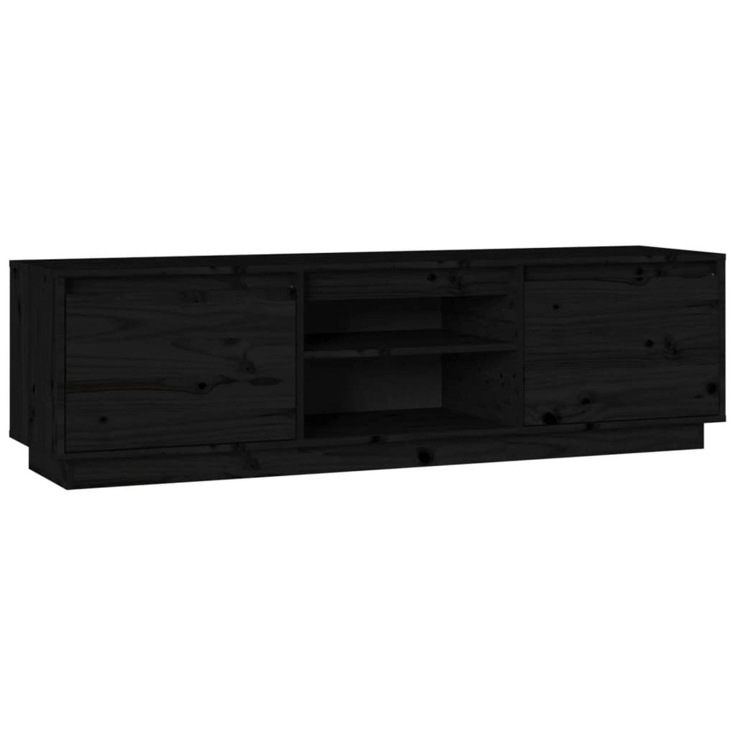 VidaXL TV-Schrank Schwarz 140x35x40 cm Massivholz Kiefür günstig online kaufen