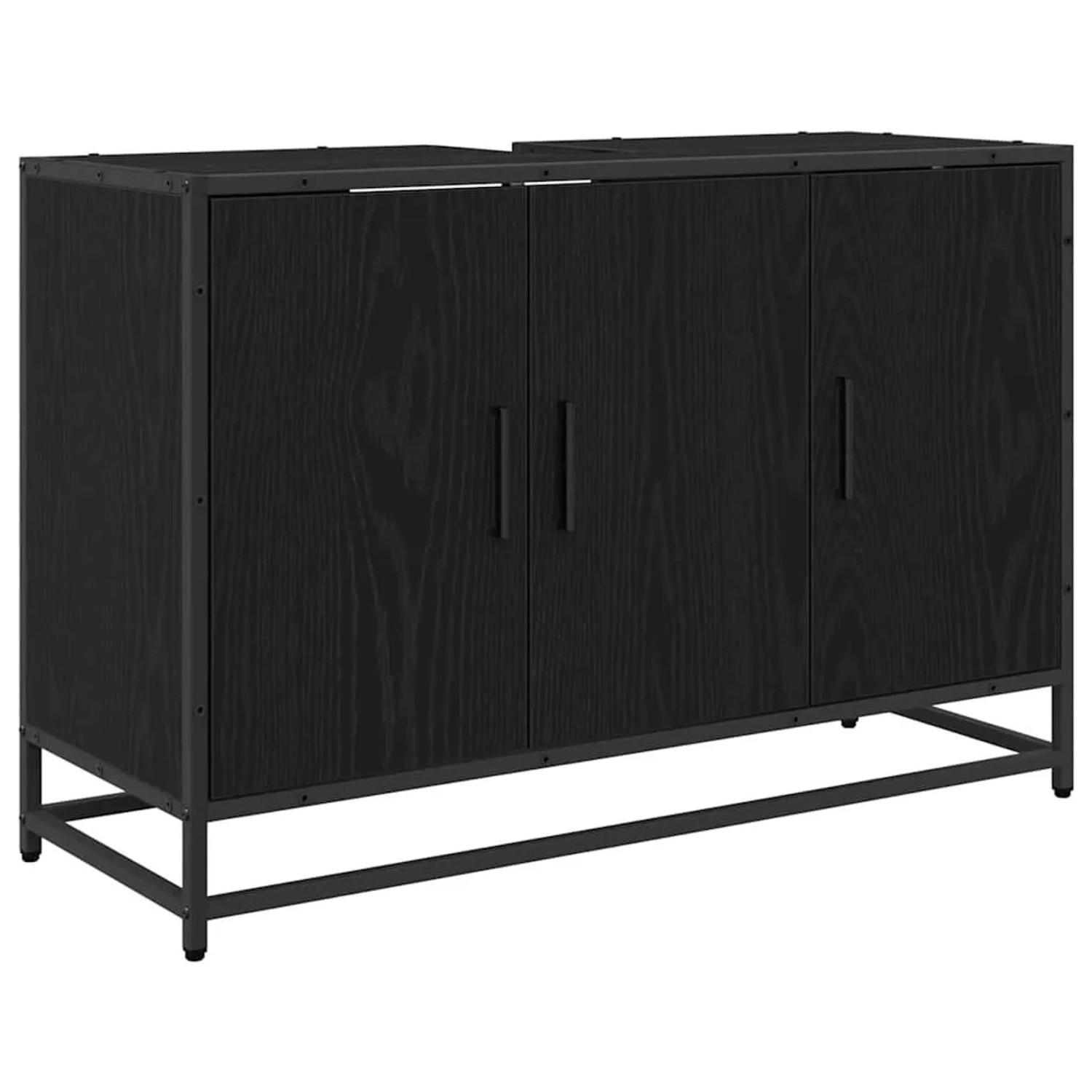 vidaXL Badezimmerschrank mit Tür Schwarz Eichen-Optik 90 x 33 x 60 cm 88361 günstig online kaufen