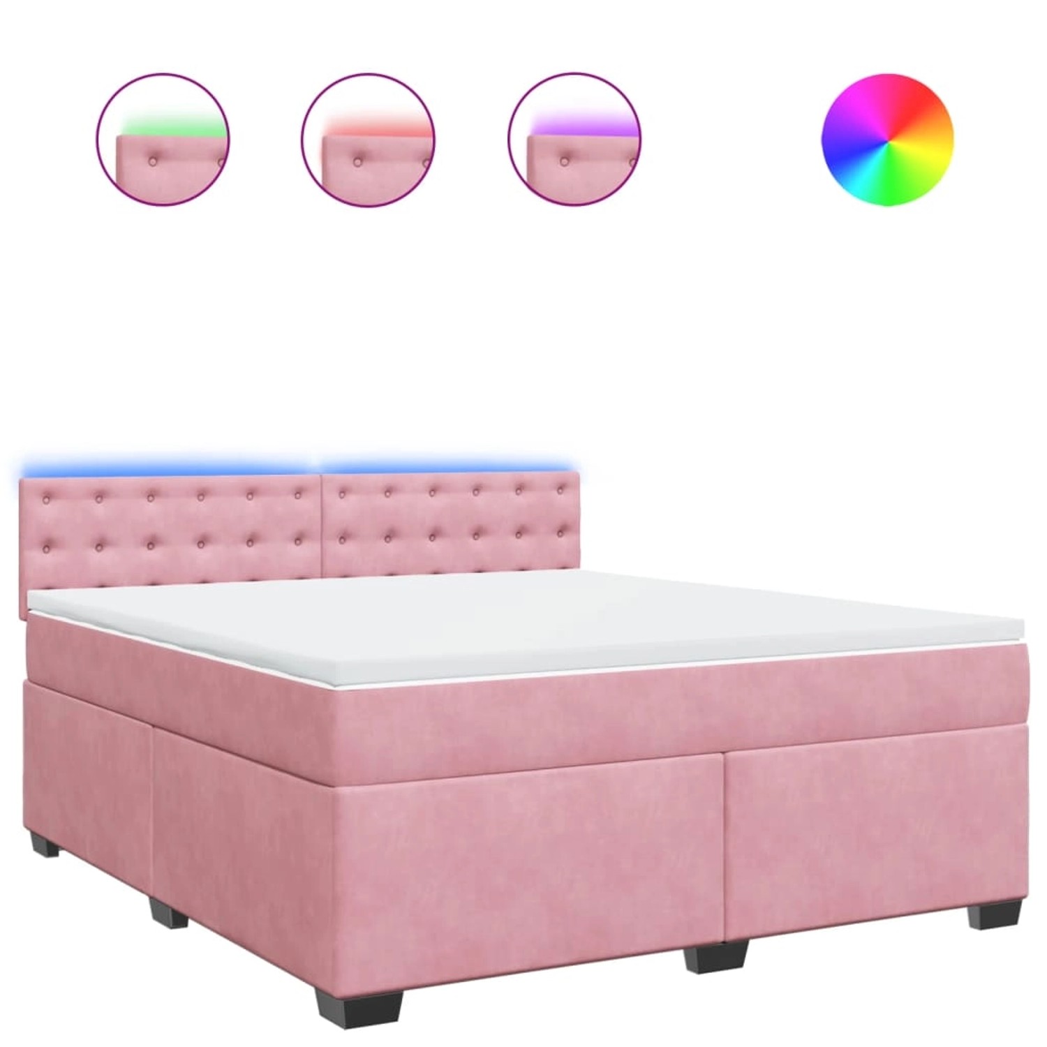 vidaXL Boxspringbett mit Matratze Rosa 180x200 cm Samt 3288695 günstig online kaufen