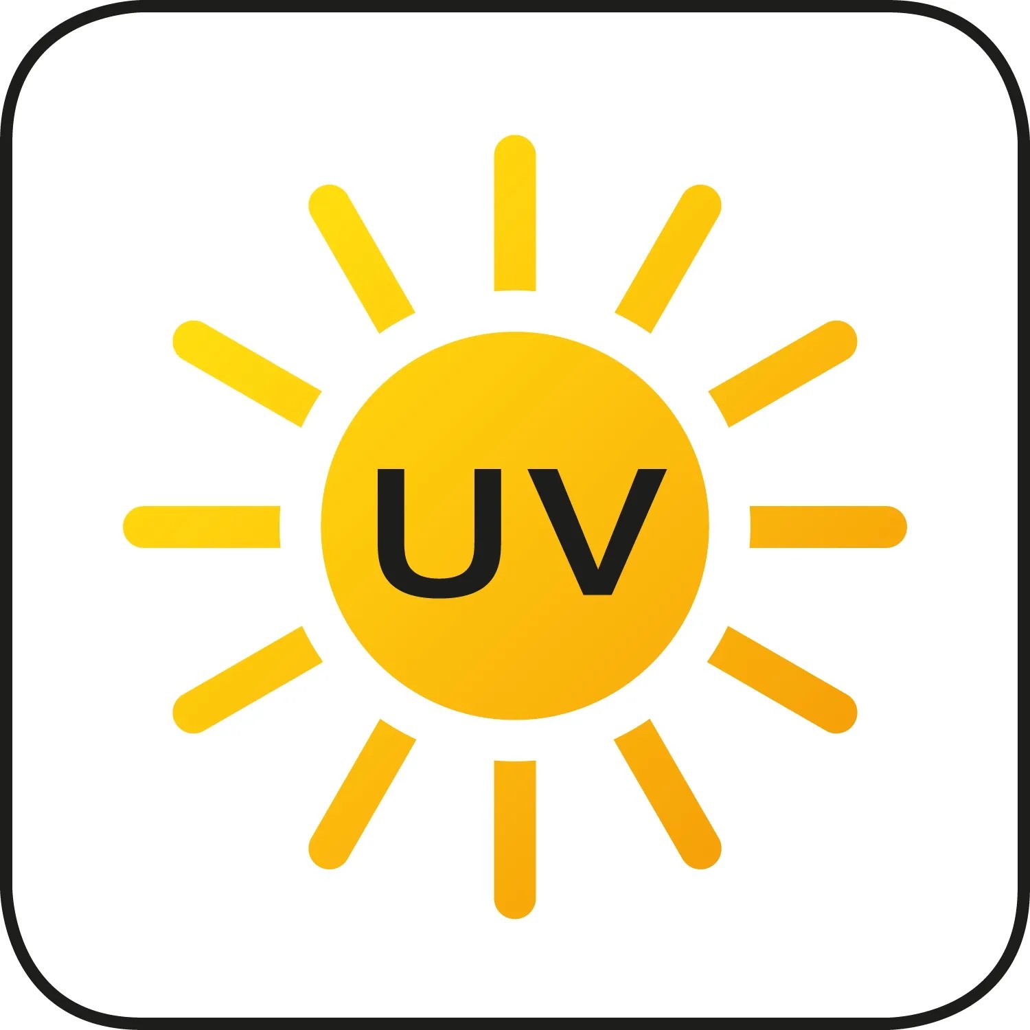 Symbol für UV-Beständigkeit des Scheurich Pflanzgefäß Wave Globe.