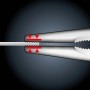 LUX Telefonzange Professional 140 mm beim Schneiden eines Drahtes, Detailaufnahme.