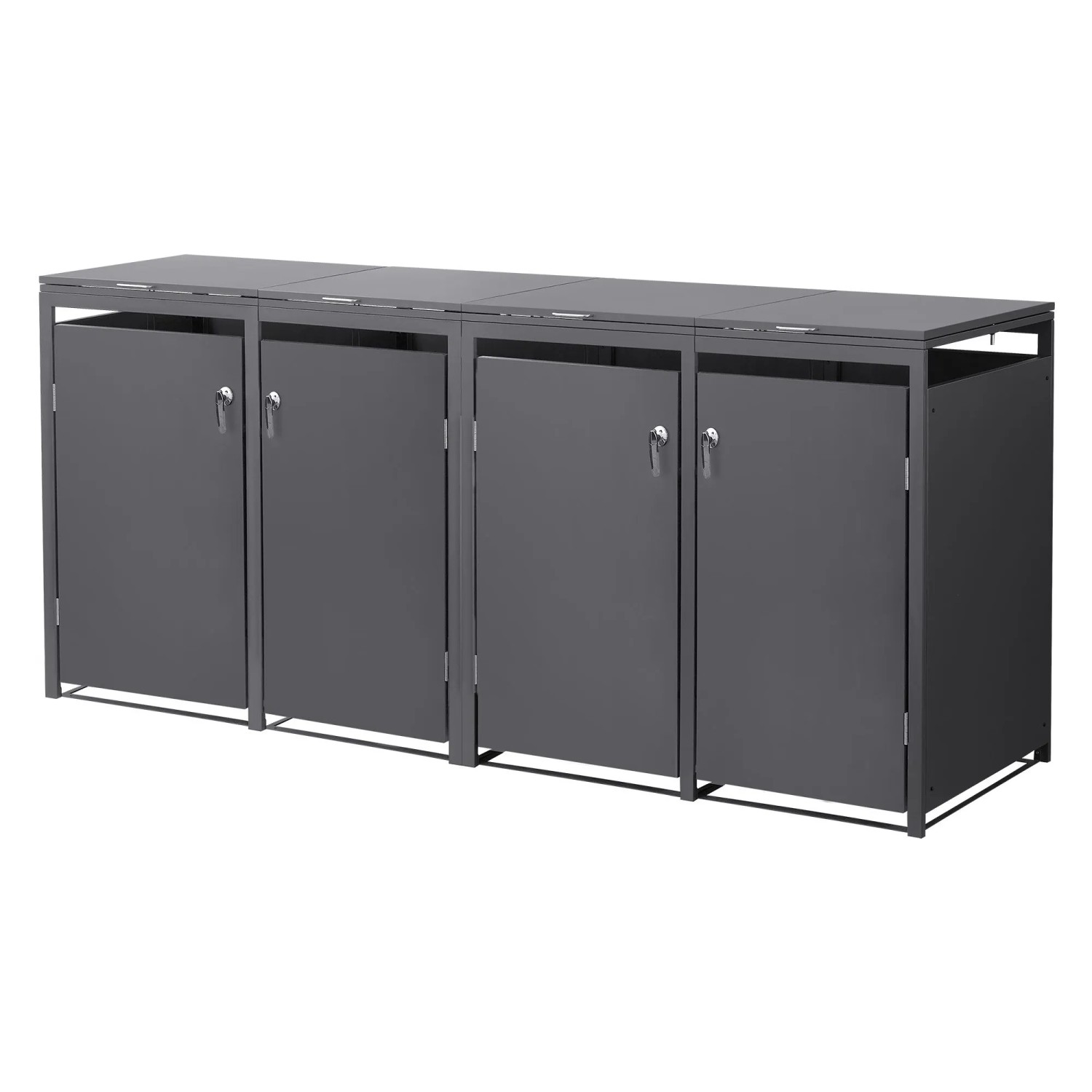 Ml-Design Mülltonnenbox 4er 240L Anthrazit 264x80x120 cm Stahl