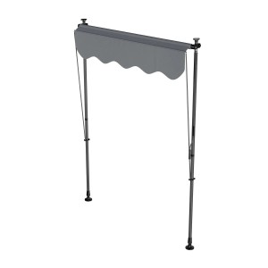 Graue Juskys Klemmmarkise Kapstadt 150x120 cm, ideal für Balkon & Terrasse ohne Bohren.
