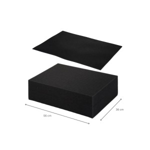 Schwarze Eurobox NextGen Portable mit Rasterschaumstoff und Schaumstoffeinlage, 23 Liter.