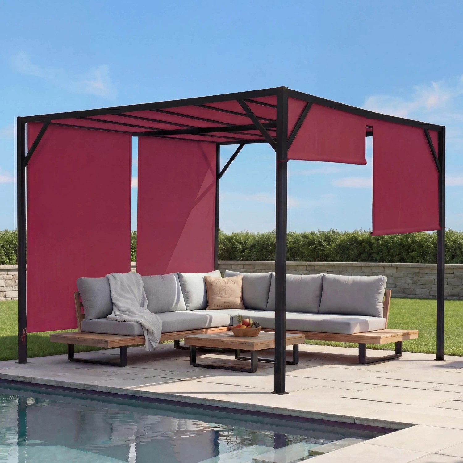 MCW Pergola Beja 3x4m Bordeaux
